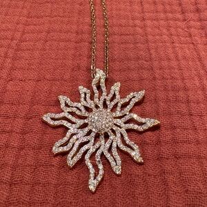 Park Lane Gold and CZ Sunburst Necklace